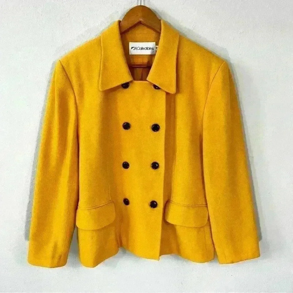 JH Collectibles Jackets & Blazers - JH Collectibles vintage yellow double breasted jacket